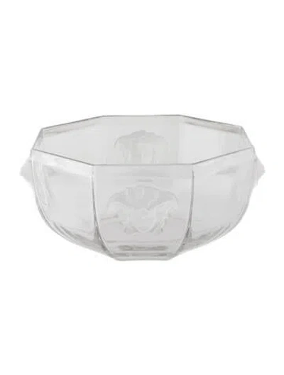 Pre-owned Versace Medusa Crystal Candy Dish In Clear