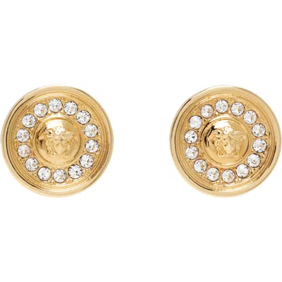 Versace Medusa Crystal Earrings In Transparent