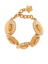 Versace Medusa Crystal-embellished Bracelet In Gold