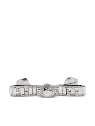 Versace Medusa Crystal-embellished Bracelet In Silver