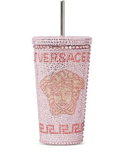 Versace Medusa Crystal-embellished Travel Cup In Pink