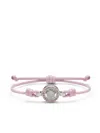Versace Medusa Crystal Leather Bracelet In Pink