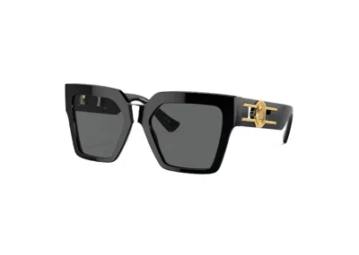 Pre-owned Versace Medusa Deco Butterfly Sunglasses In Black (4458 Gb1/87)