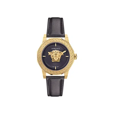 Pre-owned Versace Medusa Deco Leather Watch 'gold' | Women's Size Onesize