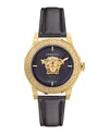Versace Medusa Deco Leather Watch In Multi