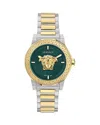 Versace Women's Swiss Medusa Deco Two-tone Stainless Steel Bracelet Watch 38mm In Green/two-tone
