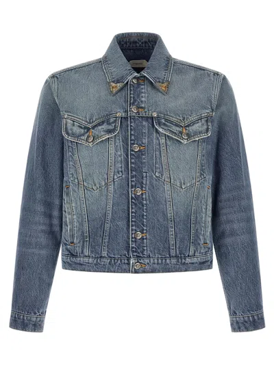 Versace 'medusa' Denim Jacket In Blue