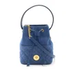 Versace Medusa Denim Leather 2way Handbag In Blue
