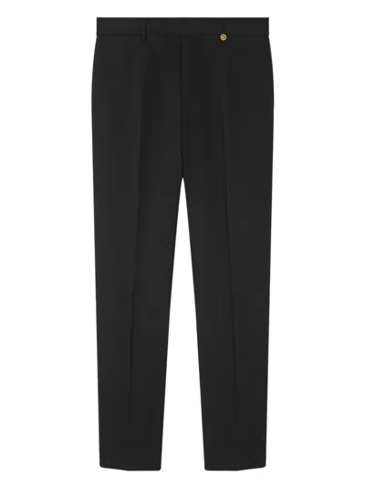 Versace Medusa-detail Button Trousers In Black