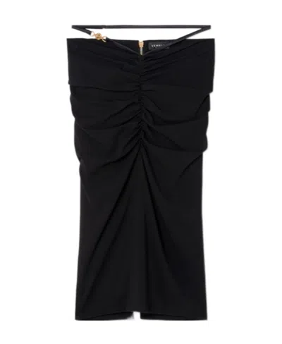 Versace Medusa Detail Halterneck Dress In Black