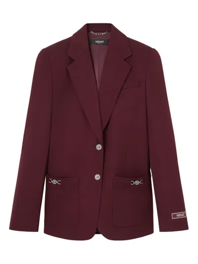 Versace Medusa-detail Pocket Blazer In Red