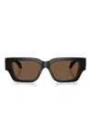 Versace Medusa-detail Rectangle-frame Sunglasses In Black