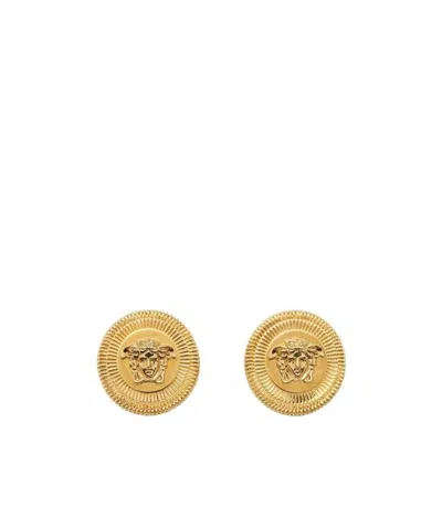 Versace Medusa-detail Stud Earrings In Yellow