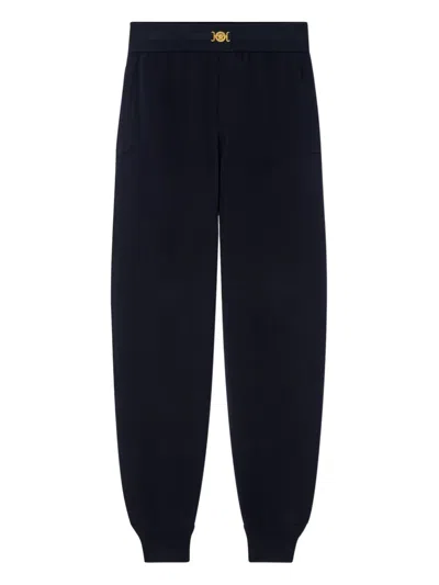 Versace Cashmere-blend Knit Sweatpants In Blue