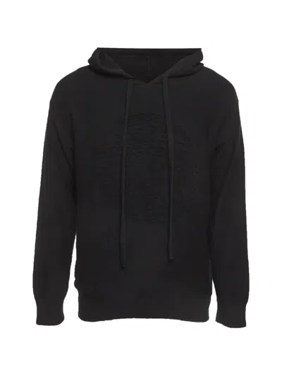 Pre-owned Versace Medusa Drawstring Hoodie In Black