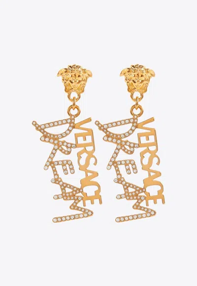 Versace Medusa Dream Logo Earrings In Gold