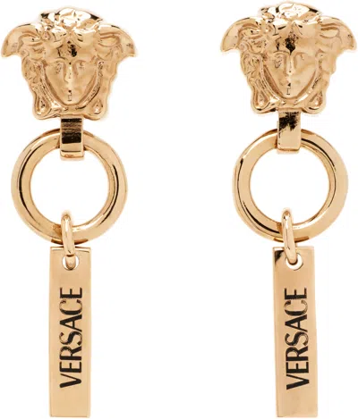 Versace Medusa Drop Earrings In Gold