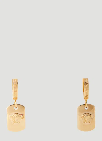 Versace Medusa Drop Earrings In Gold
