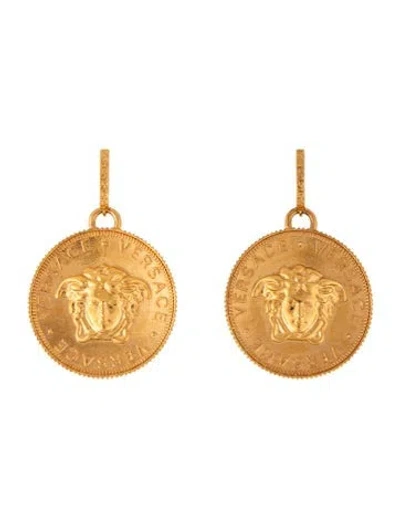 Pre-owned Versace Medusa Drop Earrings In Multicolor