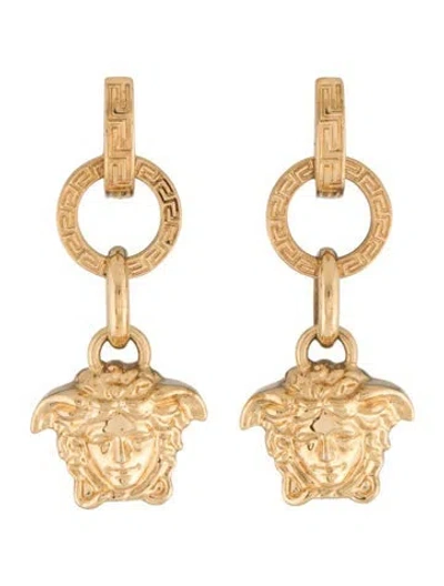 Pre-owned Versace Medusa Drop Earrings In Multicolor