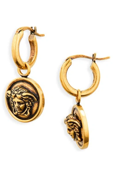 Versace Medusa Drop Hoop Earrings