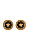 Versace Black And Gold Earrings With Medusa Detail In Metal Woman