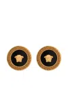 Versace Black And Gold Earrings With Medusa Detail In Metal Woman In Gold