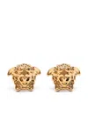 Versace Mens Gold Medusa Head Brass Stud Earrings In Gold