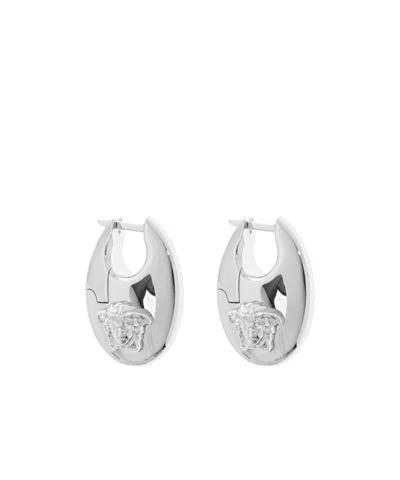 Versace Medusa Earrings In Silver