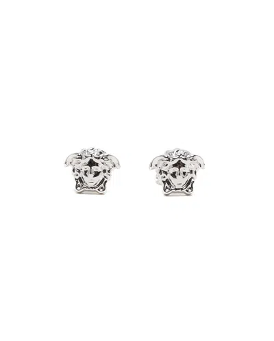 Pre-owned Versace Medusa Earrings In Silver