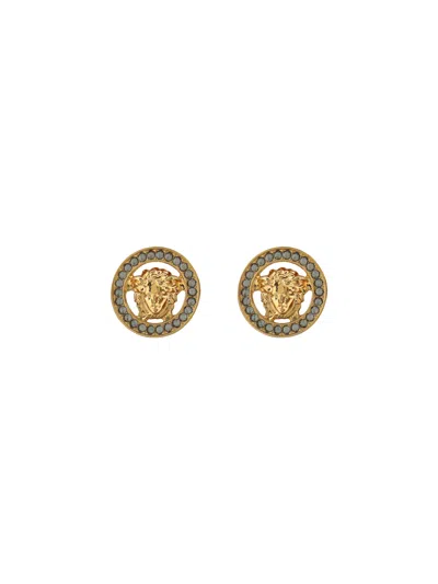 Versace Medusa Earrings In  Gold-black