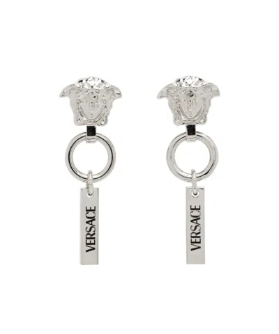 Versace Medusa Earrings In Silver