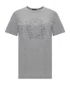 Versace Logo-embroidered T-shirt In Gray