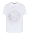 Versace Elevated Jersey T-shirt With Decorative Accents In White