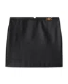 Versace Medusa-embellished Leather Miniskirt In Black