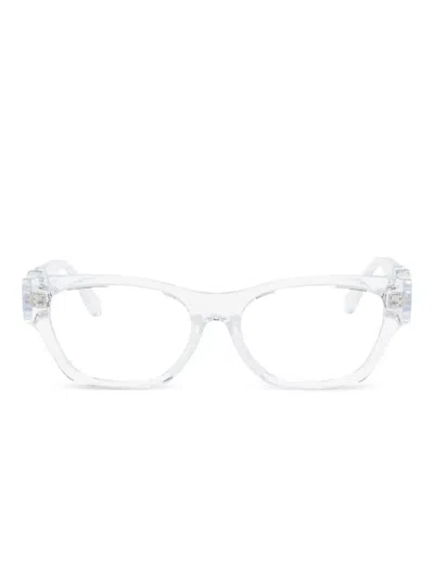 Versace Kids' Medusa-embellished Rectangle-frame Glasses In Neutral