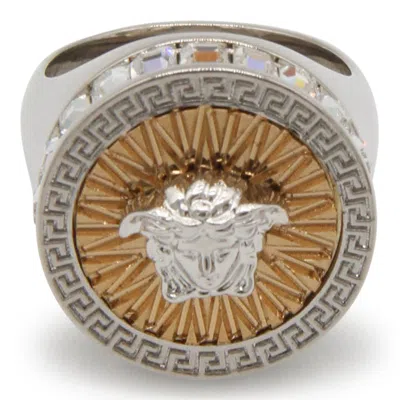 Versace Medusa Embellished Ring In Multi