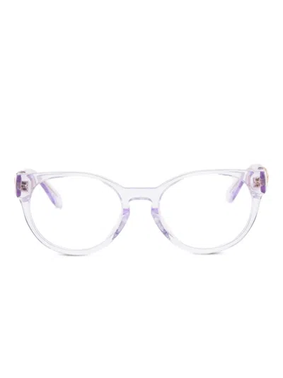 Versace Kids' Medusa-embellished Round-frame Glasses In Purple