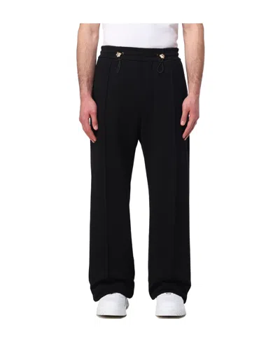 Versace Medusa-embellished Straight Trousers In Black