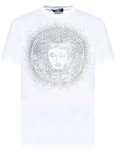 Versace Medusa-embellished T-shirt In 白色