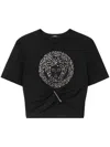 VERSACE MEDUSA SAFETY PIN CROPPED T-SHIRT