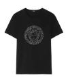 Versace Black Embellished Medusa T-shirt In Black