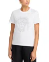 Versace Elevated Jersey T-shirt With Decorative Accents In White