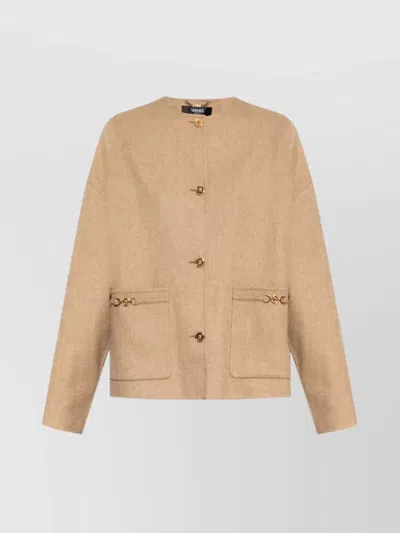 VERSACE MEDUSA EMBELLISHED WOOL JACKET