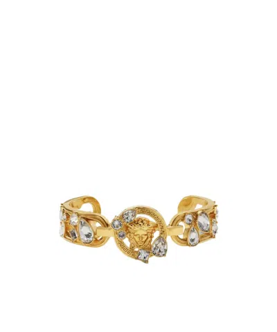 Versace Medusa Embellishment Bracelet In Gold