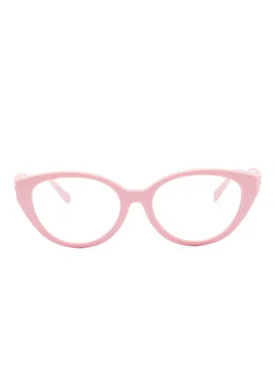 Versace Kids' Medusa-embellishment Cat-eye Glasses In Pink