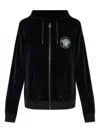 Versace Long-sleeved Hooded Sweatshirt In Black