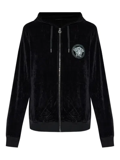 VERSACE MEDUSA-EMBELLISHMENT HOODIE