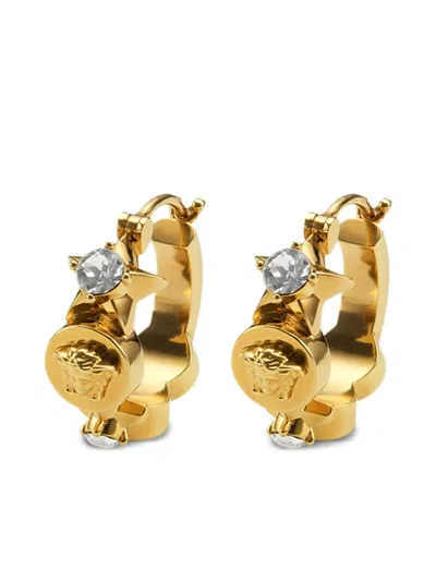 Versace Medusa-embellishment Hoop Earrings In Gold