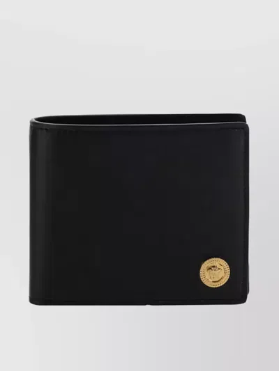 Versace Medusa Emblem Bi-fold Wallet In Black